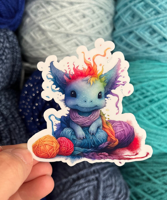 Rainbow Dragon Yarn Sticker