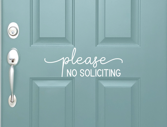 Please No Soliciting Vinyl Decal